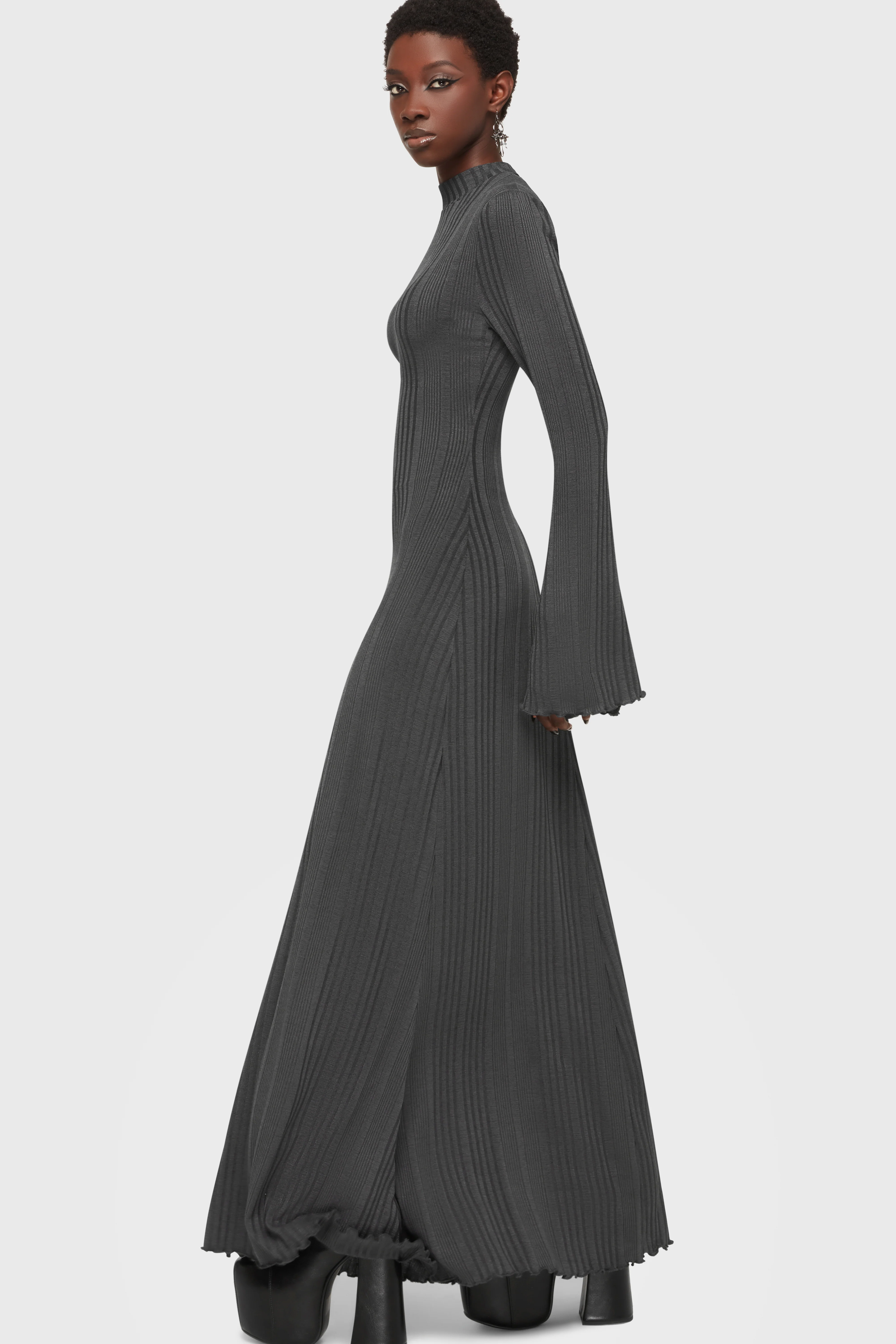 Drenched Grief Maxi Dress [Grey] - Image 3