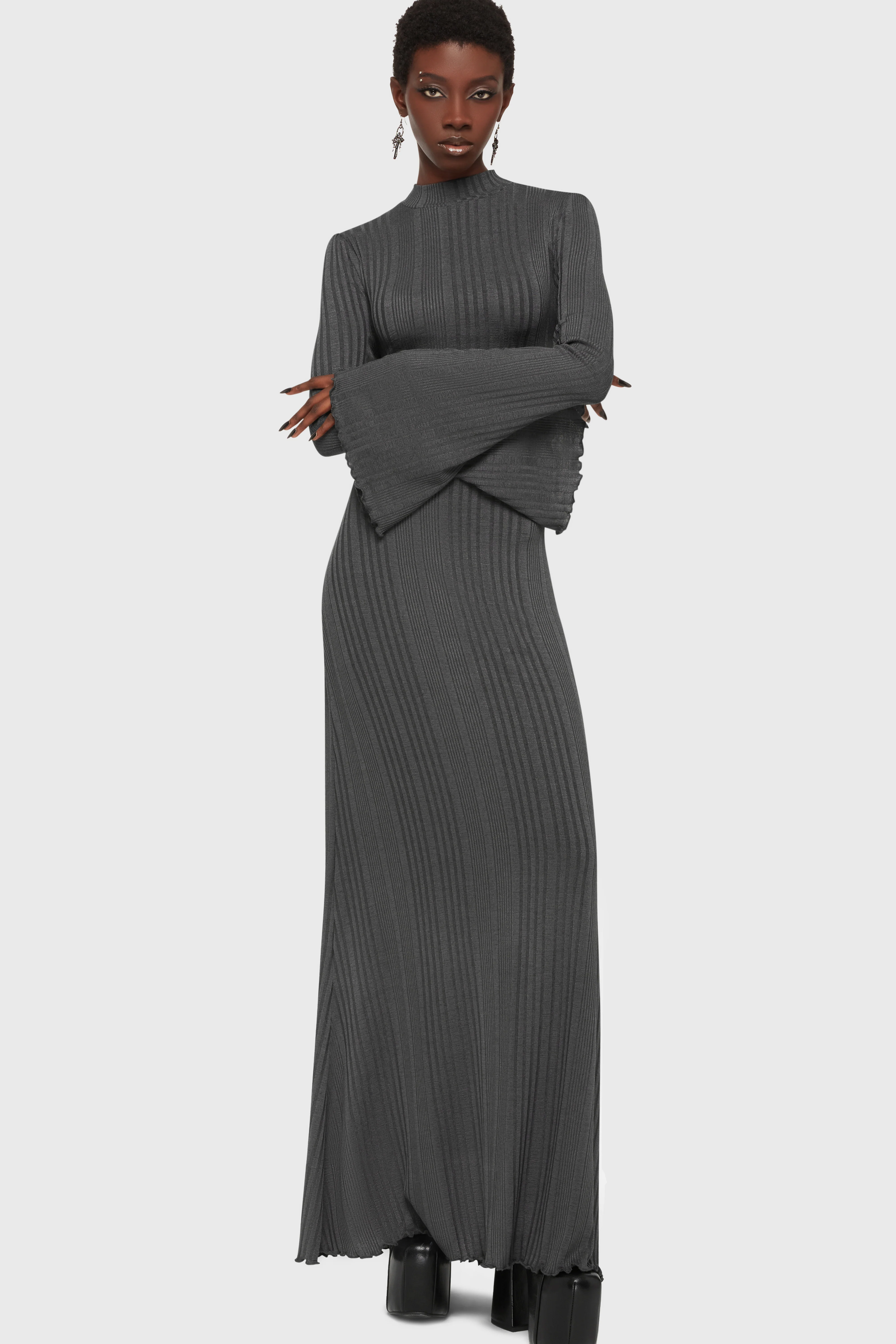 Drenched Grief Maxi Dress [Grey] - Image 4