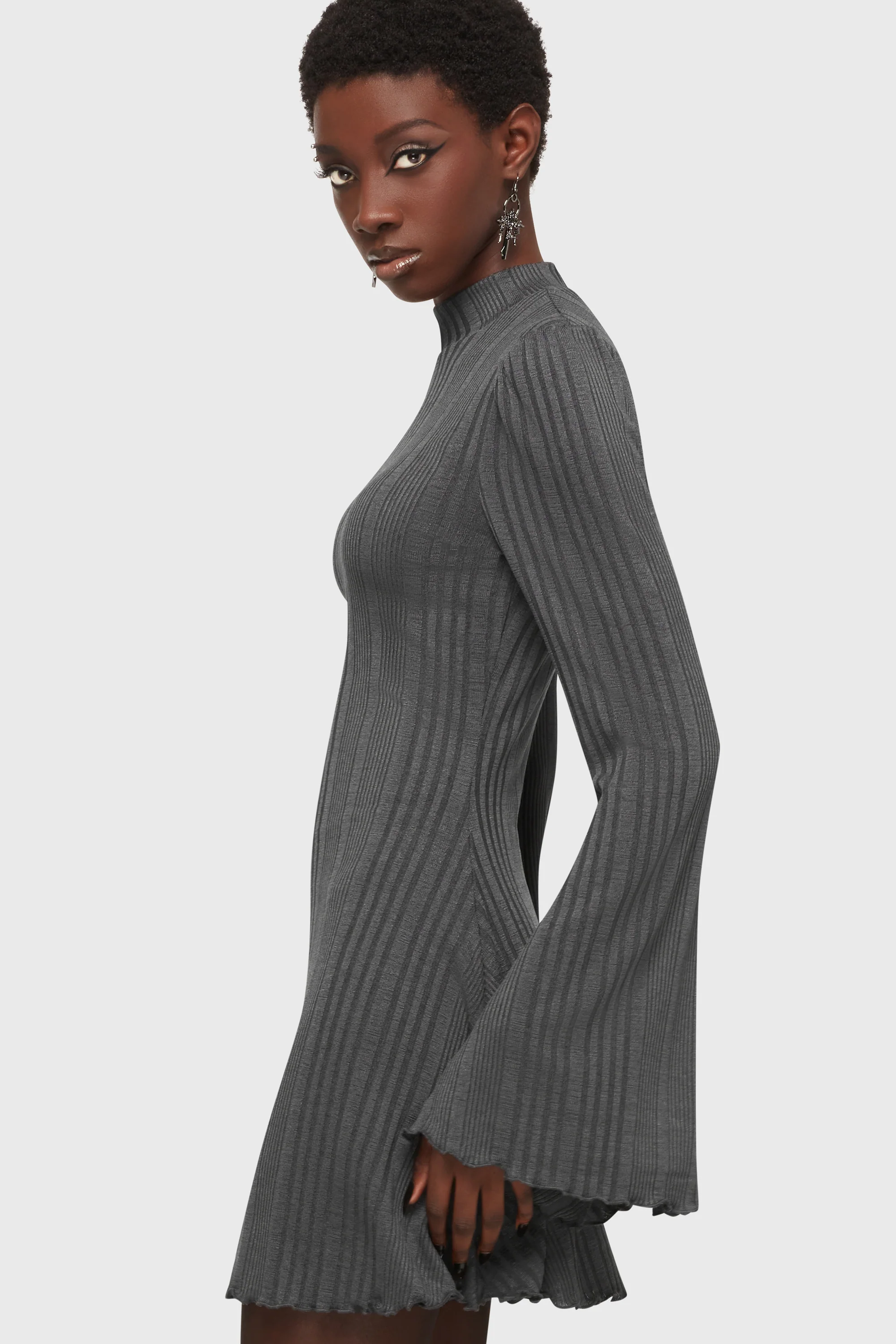 Of The Blade Mini Dress [Grey] - Image 4